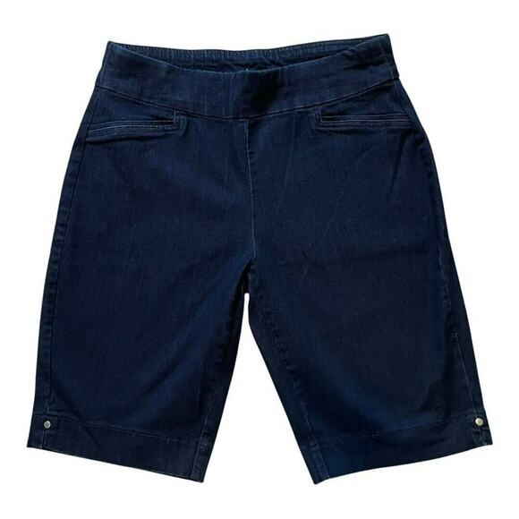 Croft & Barrow The Effortless Stretch Bermuda Pull on Denim Shorts Women's SZ 8 - Picture 1 of 7